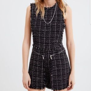 Zara tweed overall jumpsuit